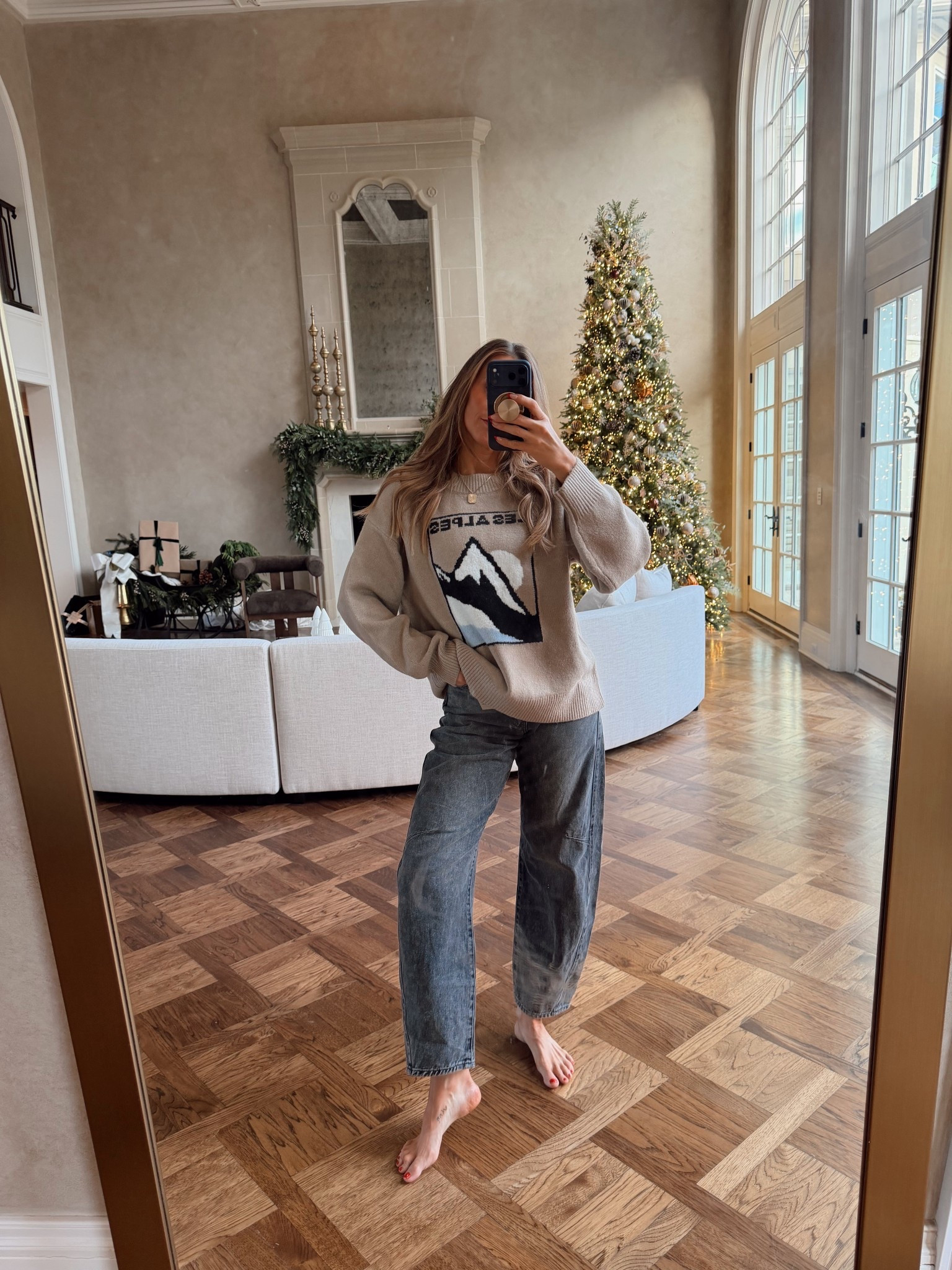 A subtle take on a holiday sweater — cute for the season and wearable all winter long! ❄️✨

#LTKSeasonal #LTKFindsUnder50 #LTKootd