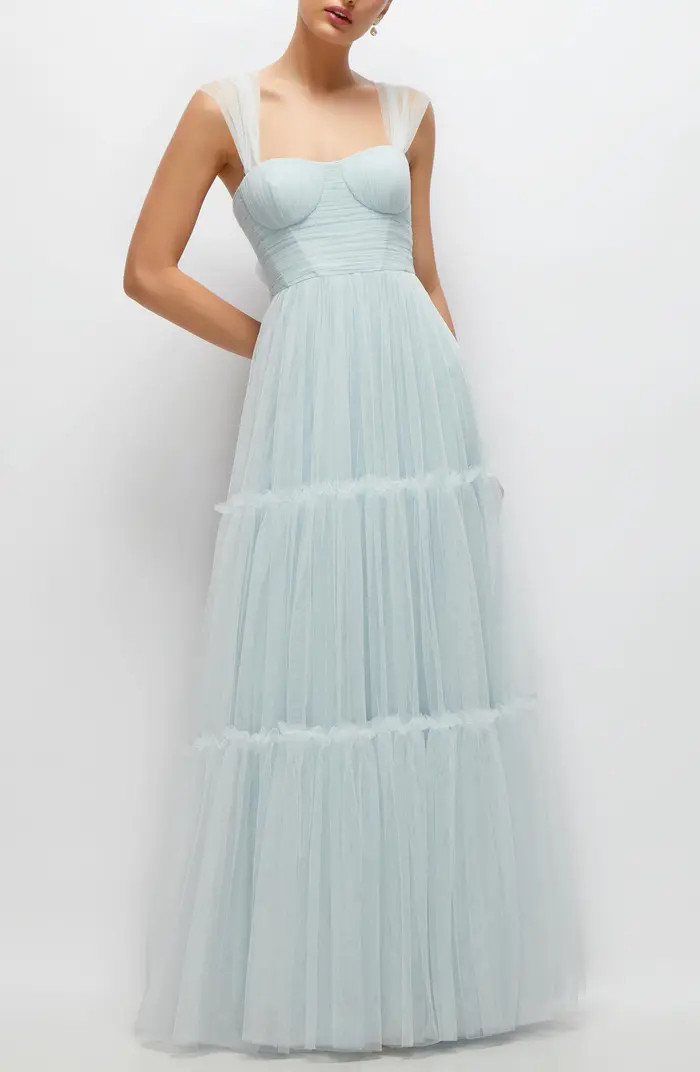 Tiered Tulle Evening Dress | Nordstrom