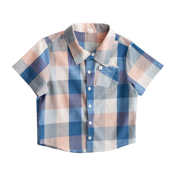 Chex Thistle Shirt, Blue | Maisonette