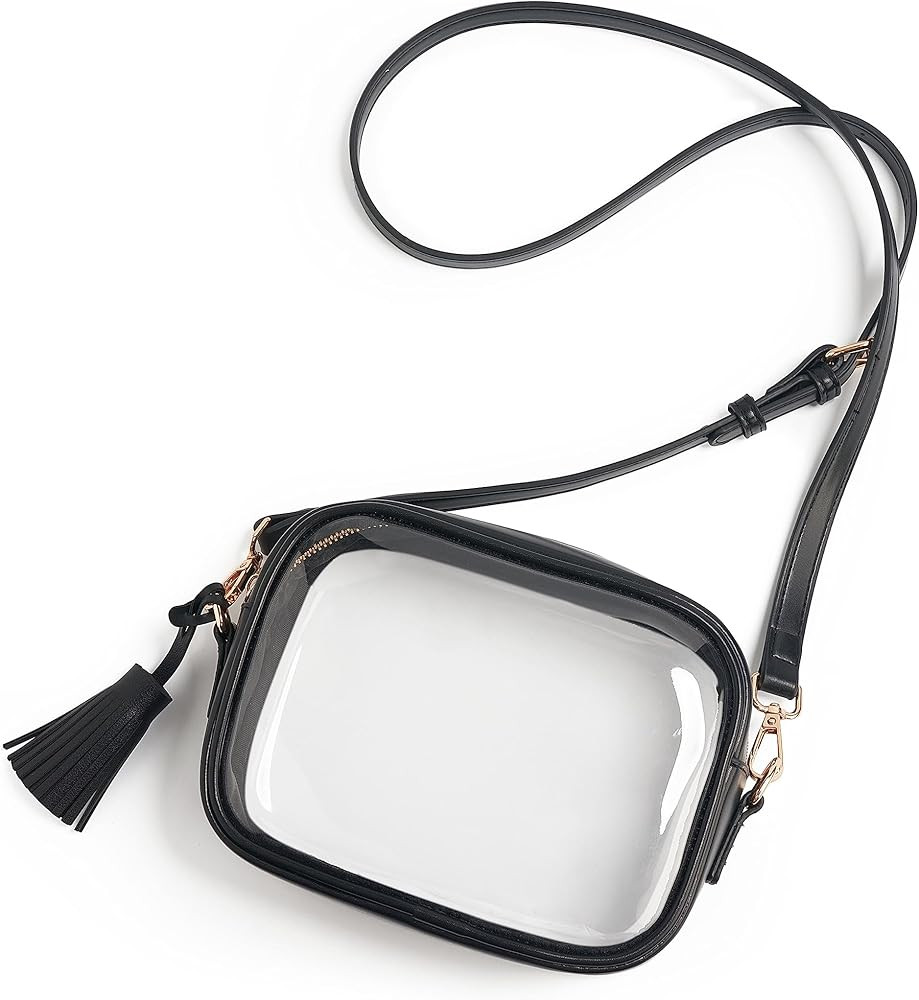 Yarnic Clear Bag Stadium Approved, PVC Transparent Crossbody Purse Small Clear Crossbody Bag with... | Amazon (US)