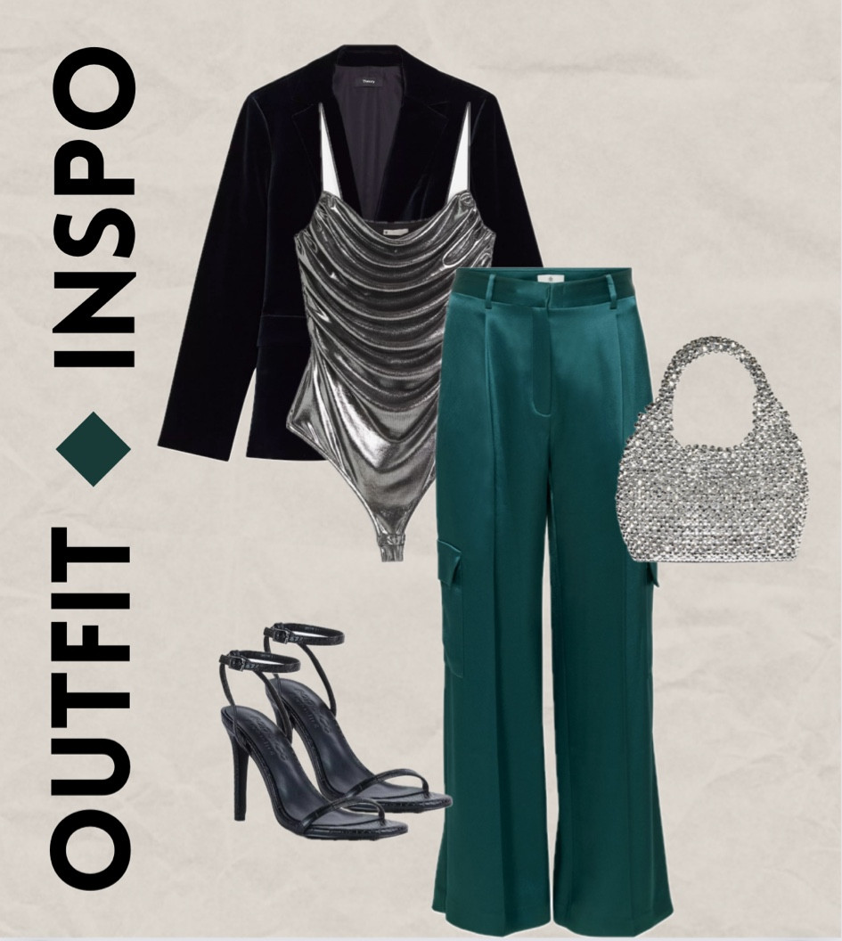Holiday party inspo! I’ve seen the bag in person at target and it’s SO cute!
Satin cargo, outfit inspo, holiday outfit, strappy heels, party bag, nye party, bodysuit, velvet blazer

#LTKHoliday #LTKparties #LTKstyletip