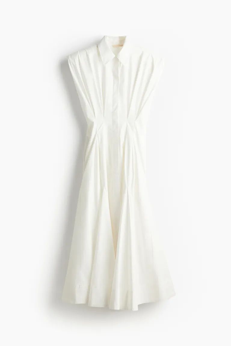 Waisted shirt dress - White - Ladies | H&M GB | H&M (UK, MY, IN, SG, PH, TW, HK)