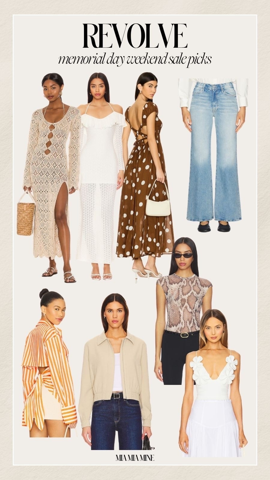 Revolve Memorial Day weekend sales
Save on beach vacation dresses, summer tops and mother denim

#LTKSeasonal #LTKSaleAlert #LTKTravel