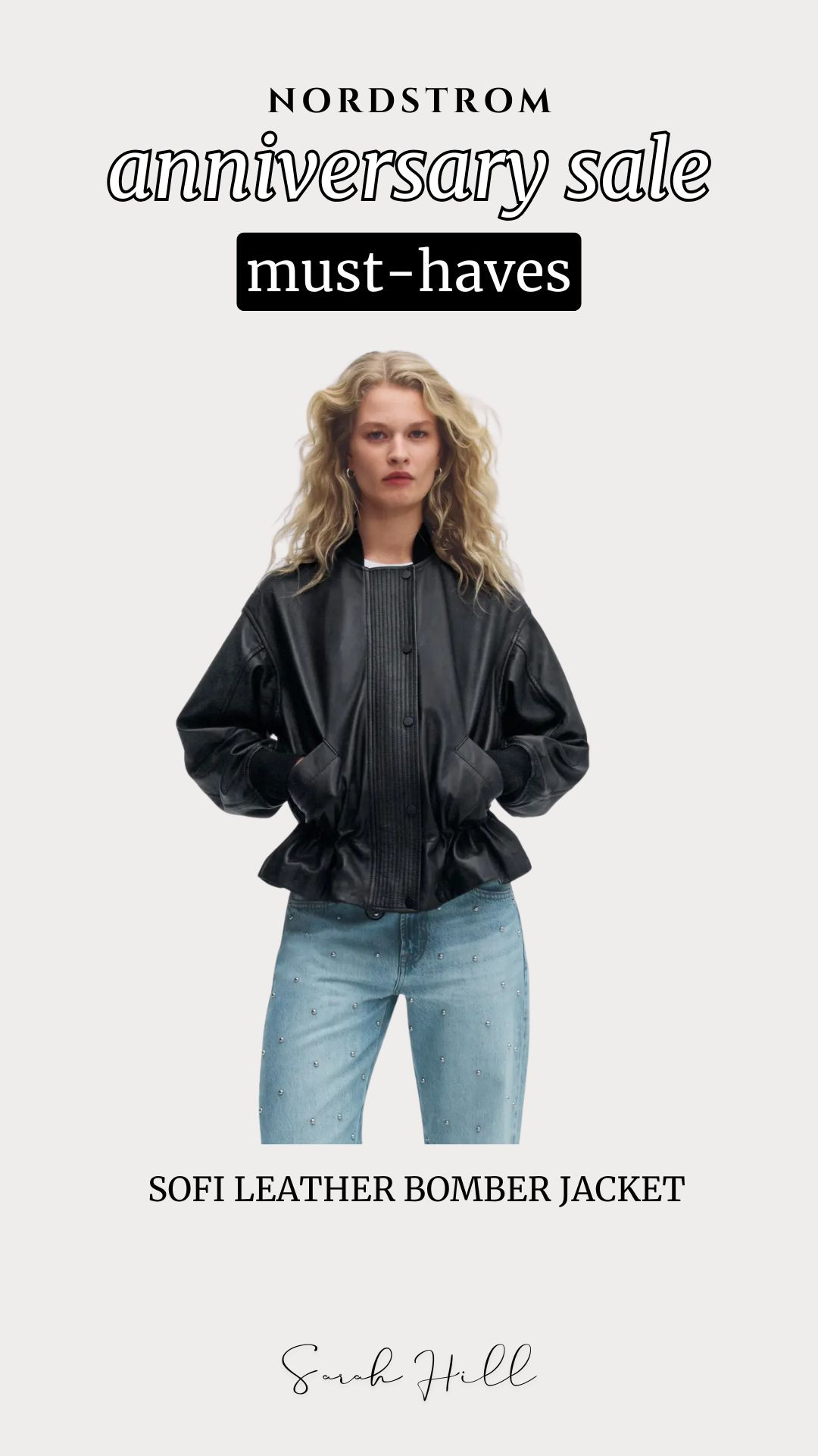 Nordstrom Anniversary Sale Must-Have! Sofi Leather Bomber Jacket 

 #LTKSeasonal #LTKSaleAlert