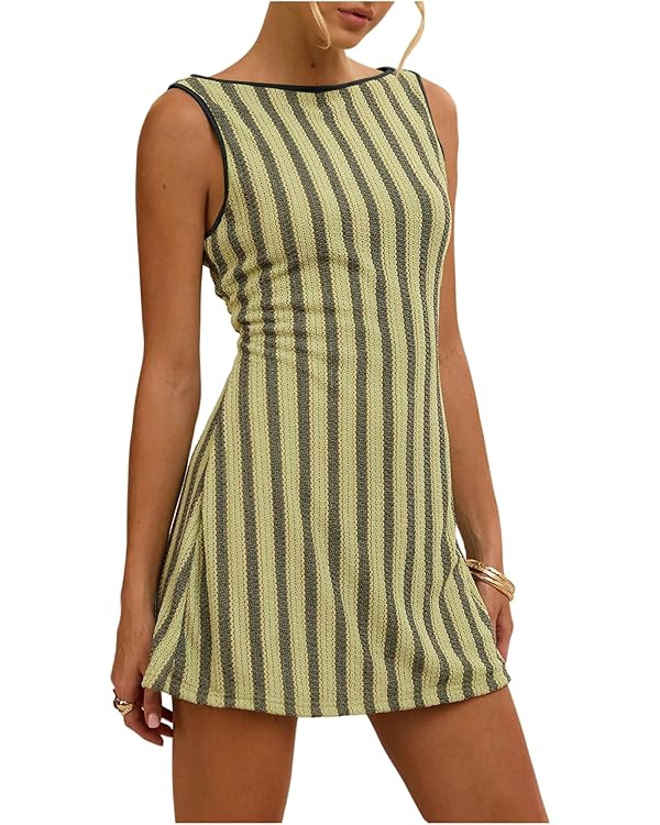 GORGLITTER Women's Crochet Vacation Summer Mini Dress Sundresses Boho Beach Hawaiian Party Club G... | Amazon (US)