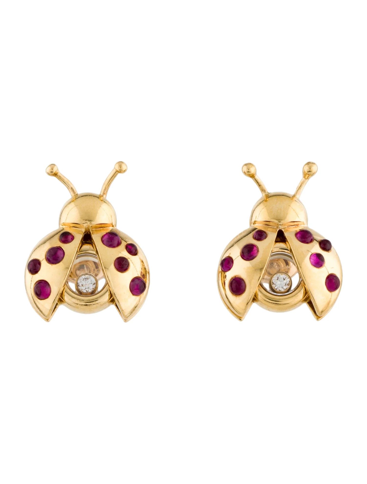 18K Ruby & Diamond Ladybug Earrings | The RealReal