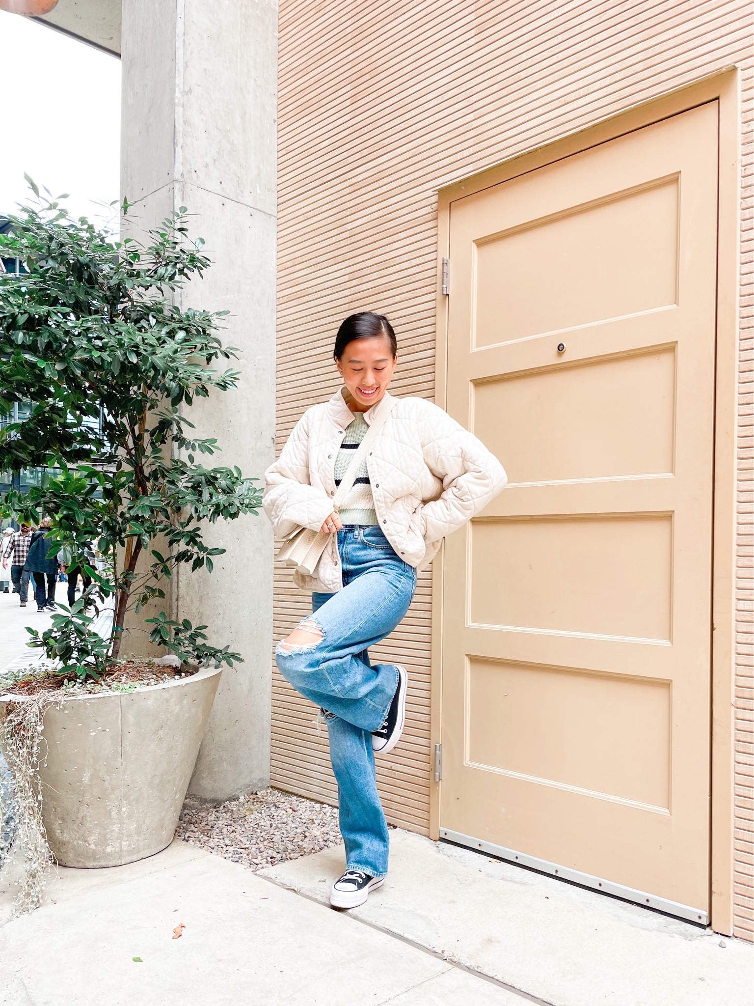 Jacket (XS), Top (small), jeans (24), converse (size down), amazon fashion, Levi’s jeans, converse outfit, fall fashion, fall outfit, fall look, wide leg jeans, amazon sweater 


#LTKunder50 #LTKstyletip #LTKSeasonal