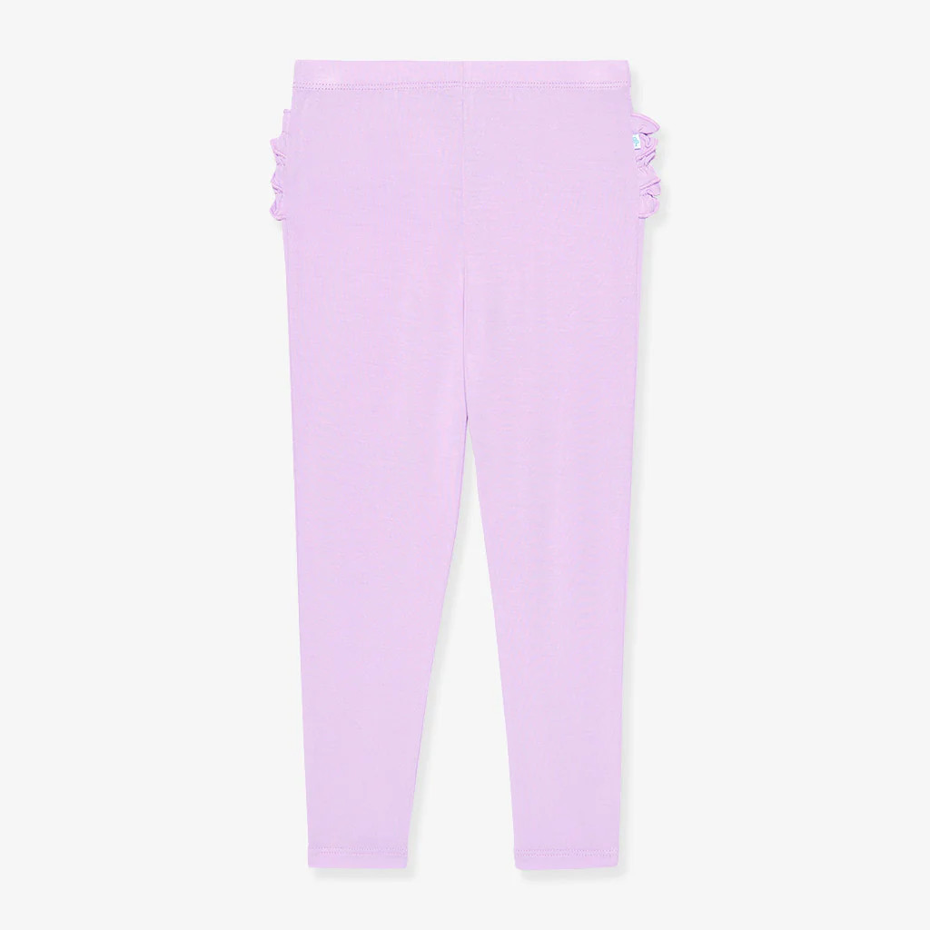 Solid Purple Toddler Ruffled Bum Leggings | Lavender Haze | Posh Peanut