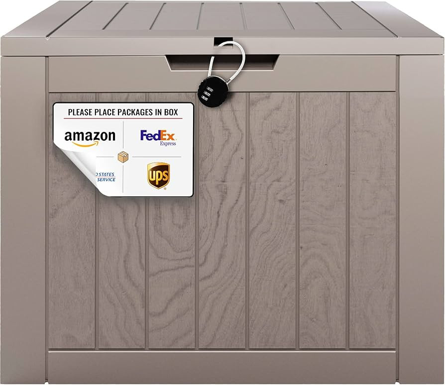 QFAR 31 Gal Deck Box Outdoor Storage Box Waterproof - Package Delivery Boxes, Patio, Porch, Backy... | Amazon (US)
