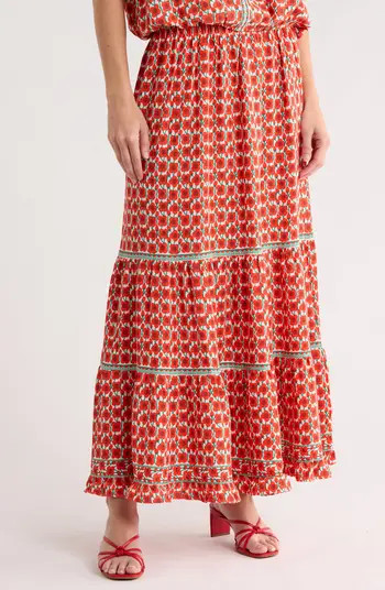 MAX STUDIO Floral Tiered Maxi Skirt | Nordstromrack | Nordstrom Rack