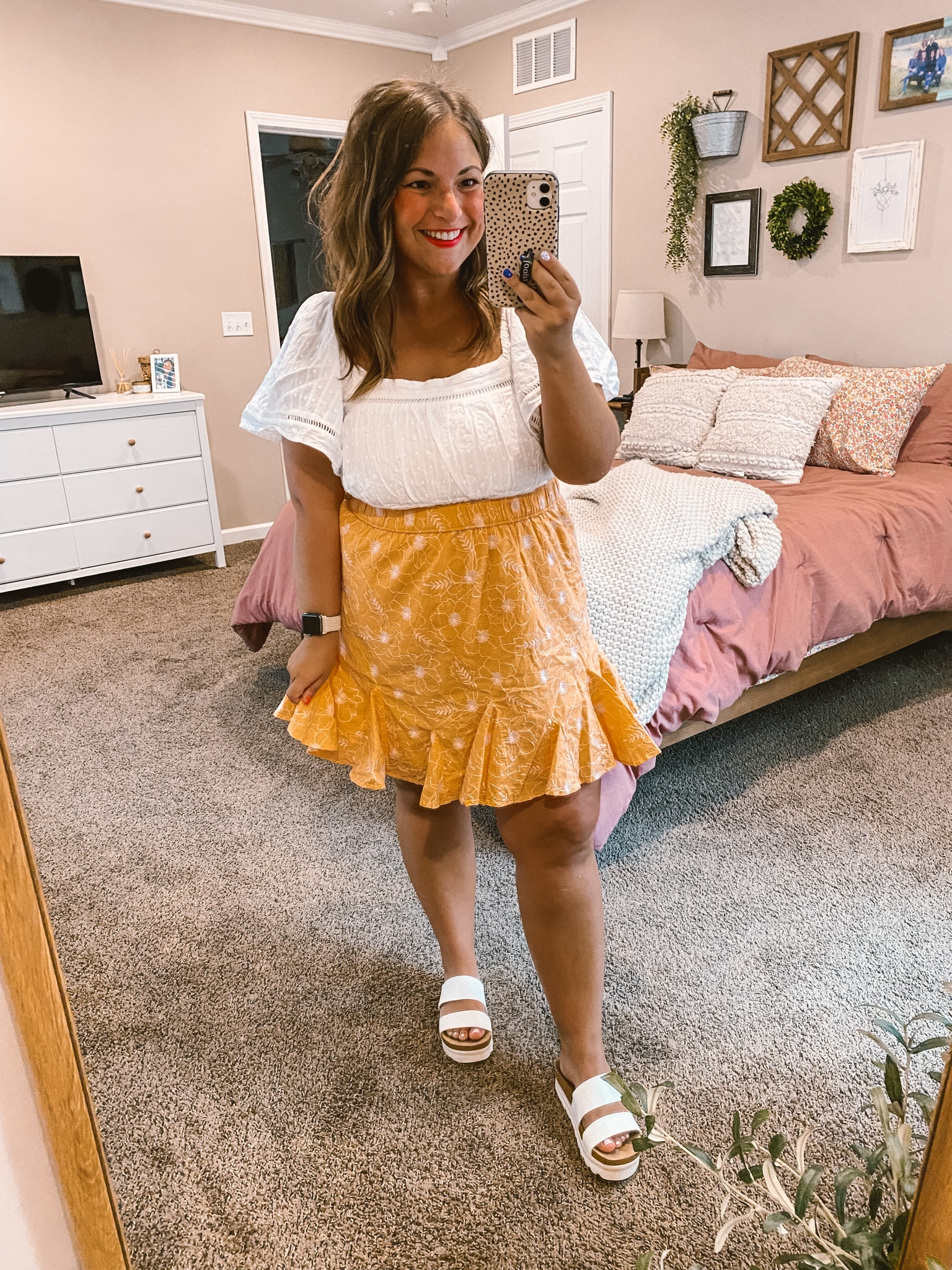 Such a cute feminine outfit from Loft (minus the sandals)!

sandals: fit true to size // wearing a 5
skirt: fits true to size // wearing a large
blouse: fits true to size // wearing a large

#LTKFindsUnder50 #LTKFindsUnder100 #LTKStyleTip