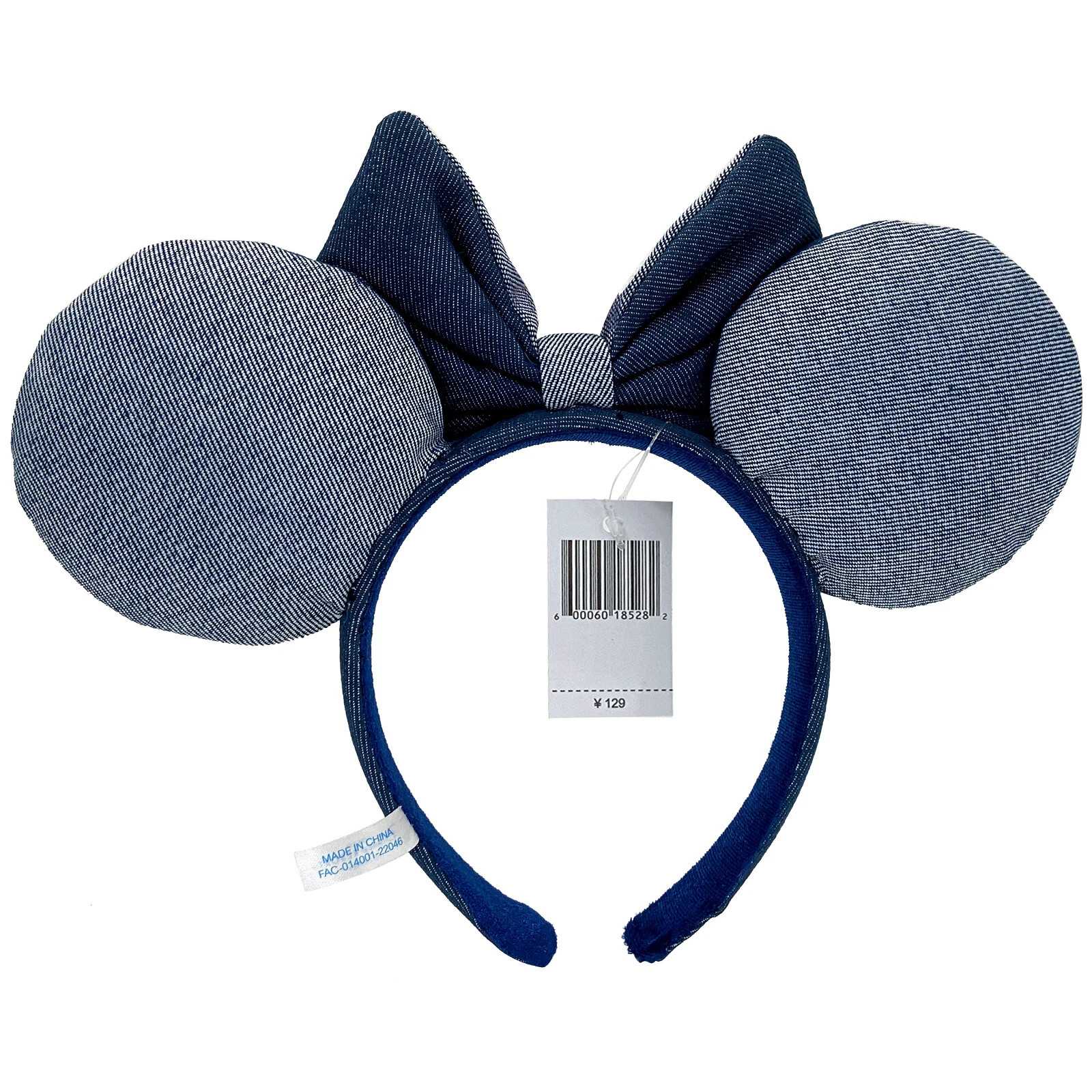 Disney- Parks Limited Stripe Denim Navy Blue Minnie Mouse Ear Bow Headband NWT | eBay US
