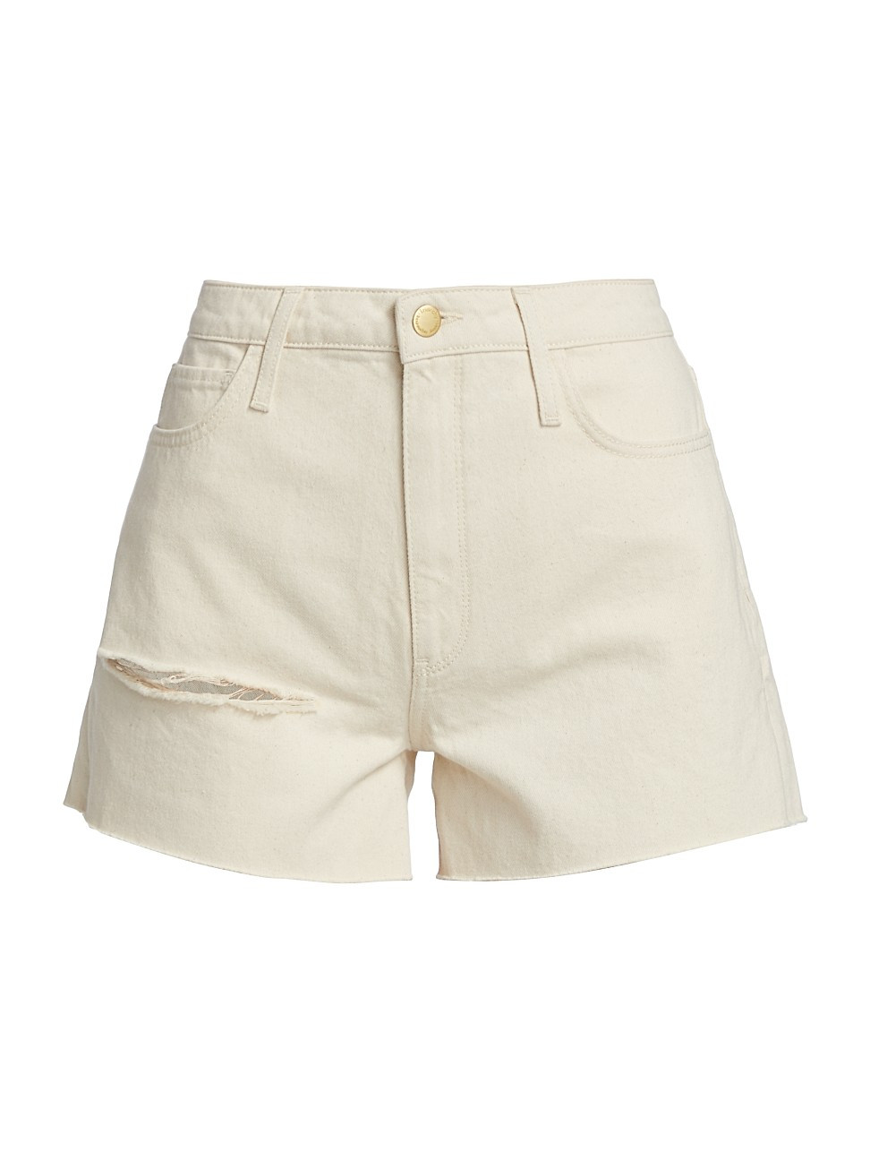 Women's Frayed Cotton Shorts - Off White - Size 31 | Saks Fifth Avenue