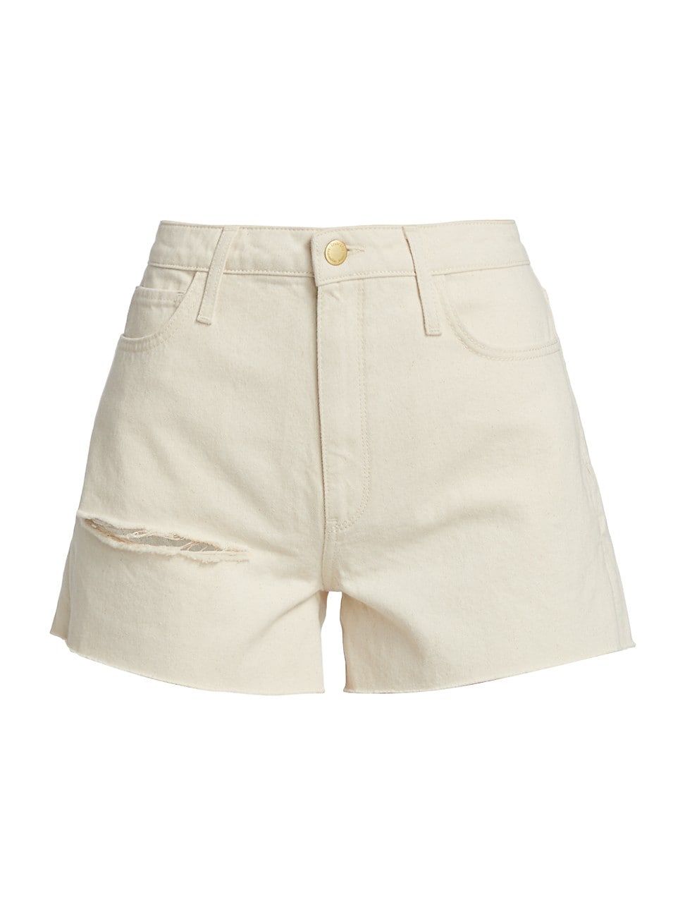 Women's Frayed Cotton Shorts - Off White - Size 31 | Saks Fifth Avenue
