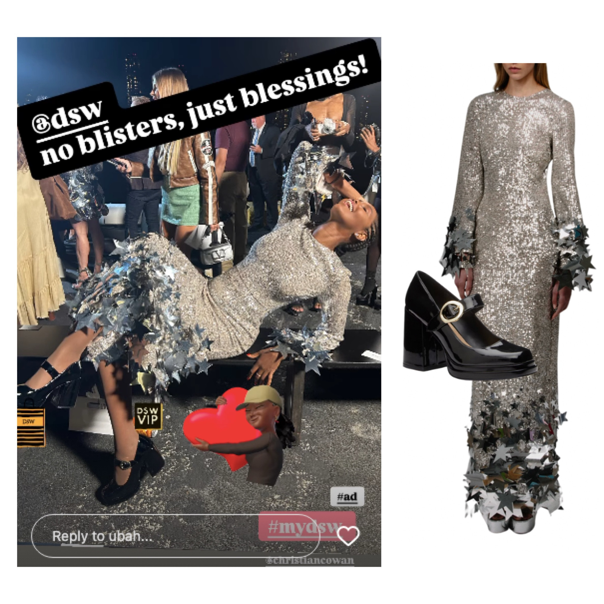 Ubah Hassan’s Silver Sequin and Star Dress and Mary Jane’s at #NYFW 📸 = @ubahhassan

#LTKNYFW