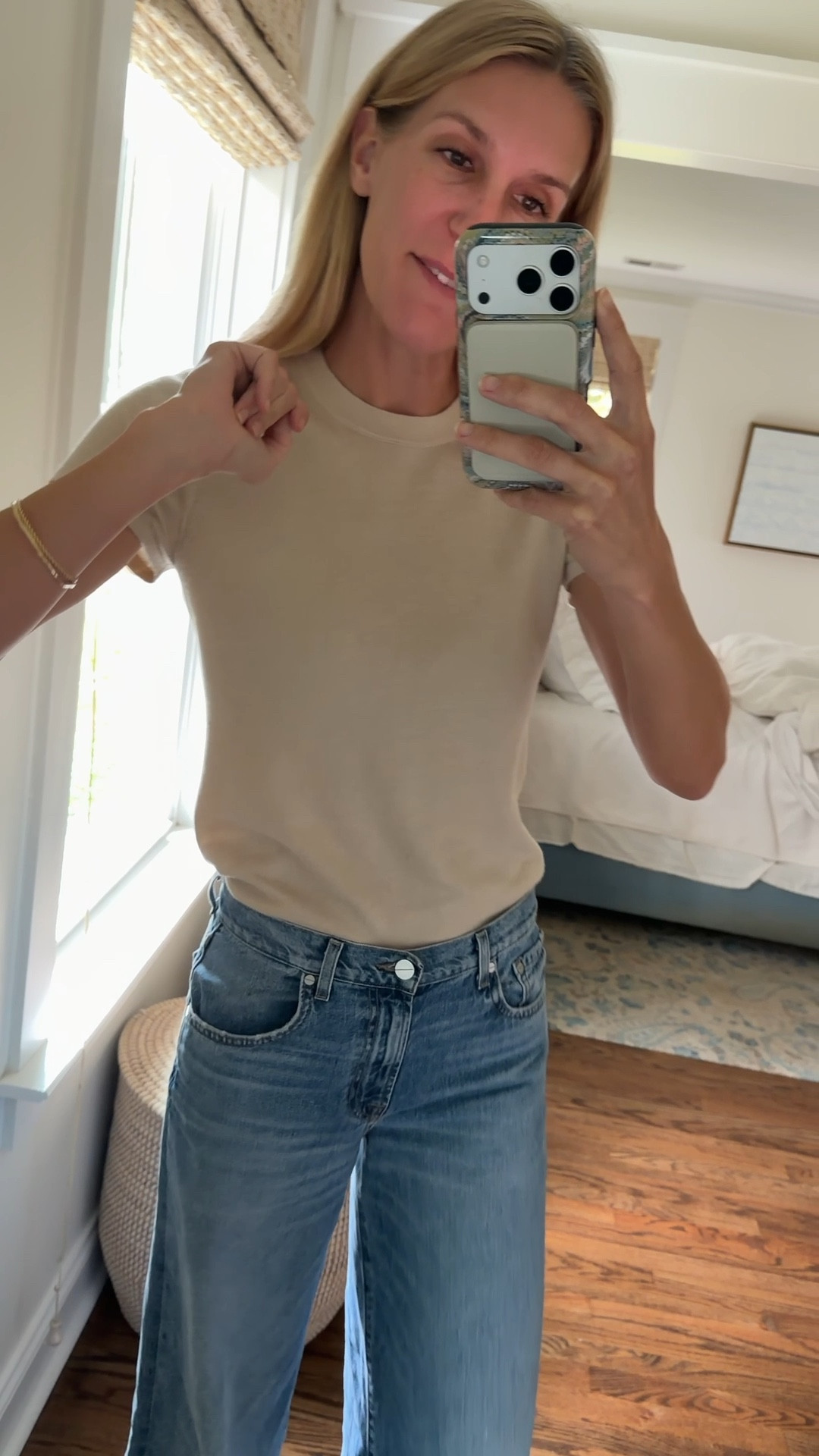 Casual Friday in the most comfortable jeans and elevated t-shirt. I love this shirt with everything from jeans to midi skirts for work and like that it can read dressier than a standard tee.

#LTKWorkwear #LTKTall