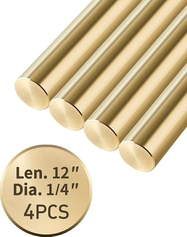 1/4 inch Brass Rods 1/4 x 12 in, 4 Pcs for Knife Making Knife Handles Pins Stock Knife Scale Soli... | Amazon (US)
