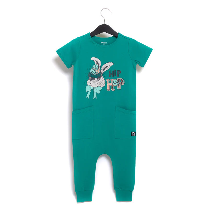Short Sleeve Hip Pocket Rag Romper | Rags