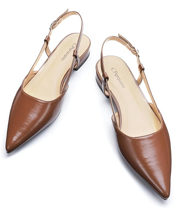 C.Paravano Slingback Flats | Pointed Toe Flats | Slingback Sandals | Women's Slingback Dress Shoe... | Amazon (US)