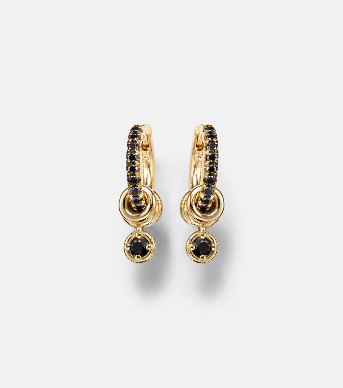 Zahra 18kt gold hoop earrings with black diamonds | Mytheresa (US/CA)