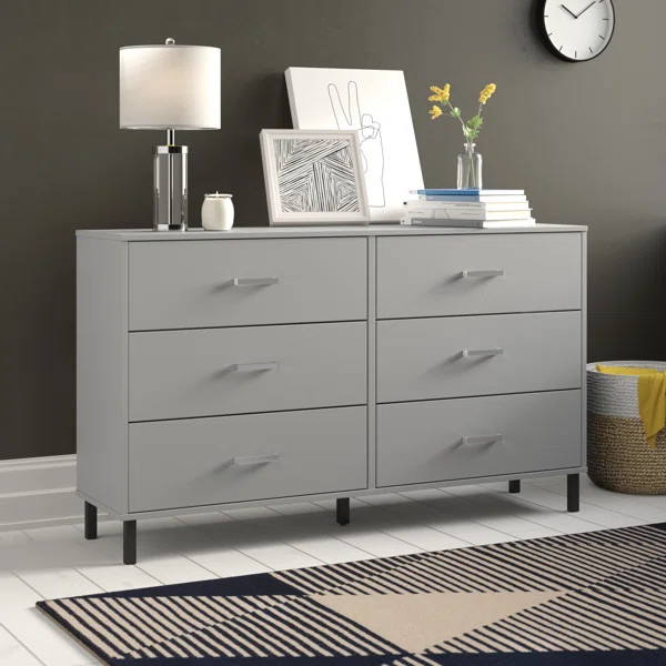 Alexei 6 Drawer 58.5'' W Double Dresser | Wayfair North America