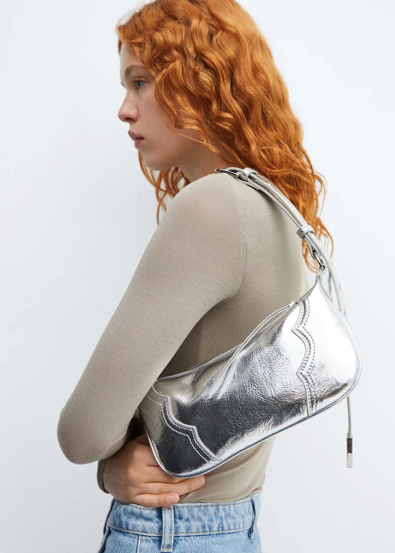 Shoulder bag with decorative stitching | MANGO (US)