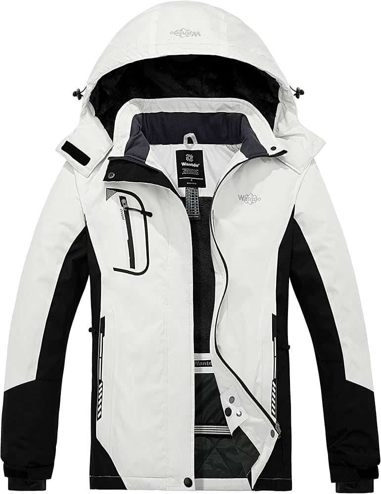 Wantdo Women's Mountain Waterproof Ski Jacket Windproof Rain Jacket Winter Warm Hooded Coat | Amazon (US)