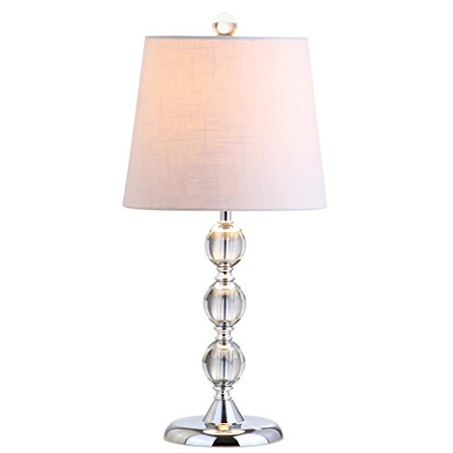 JONATHAN Y 20" Clear Crystal Mini LED Table Lamp, Chrome Modern Traditional Bedside Lamp with Whi... | Amazon (US)