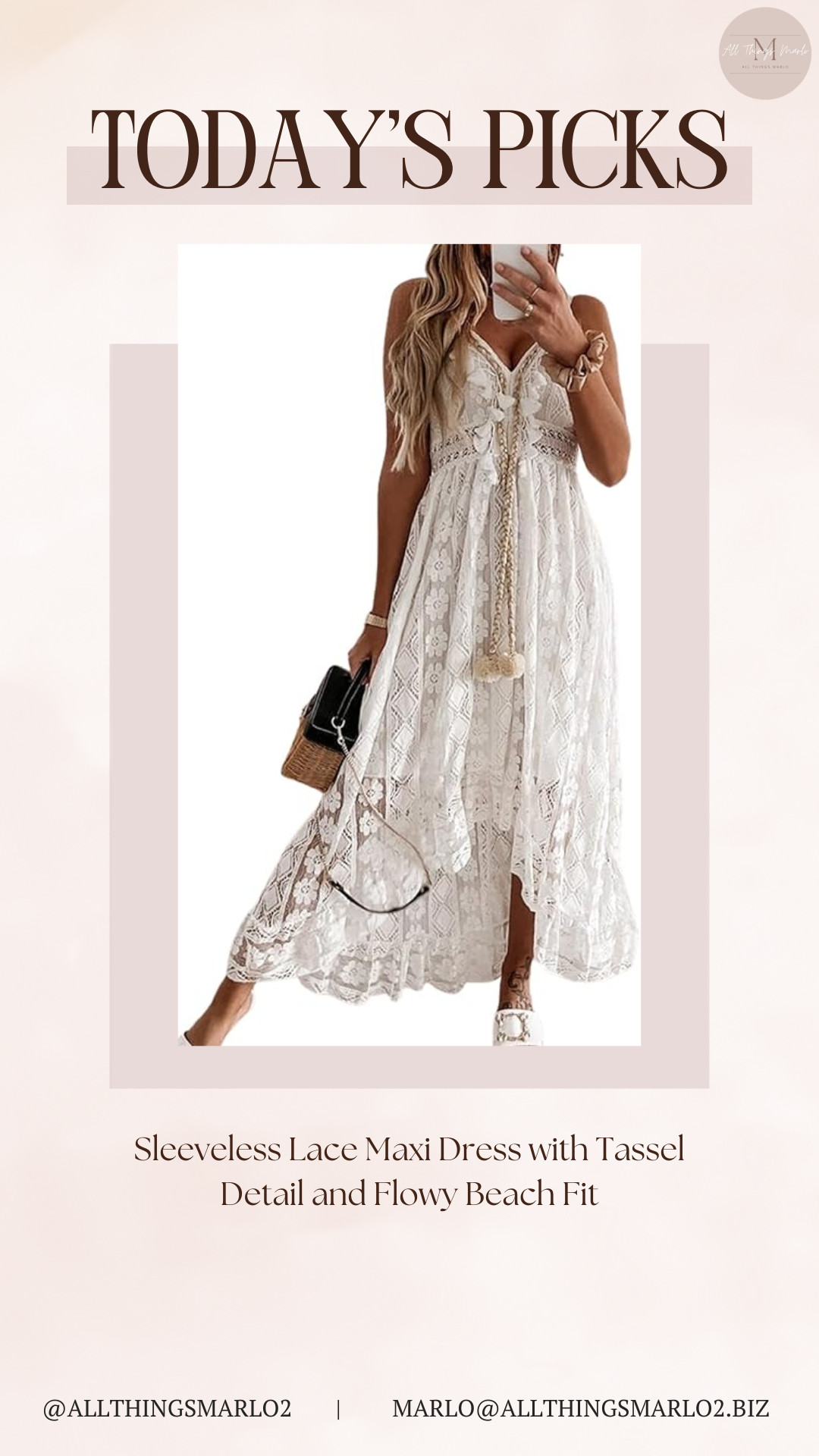 Sleeveless Lace Maxi Dress with Tassel Detail and Flowy Beach Fit 

 #LTKSeasonal #LTKWorkwear #LTKTravel