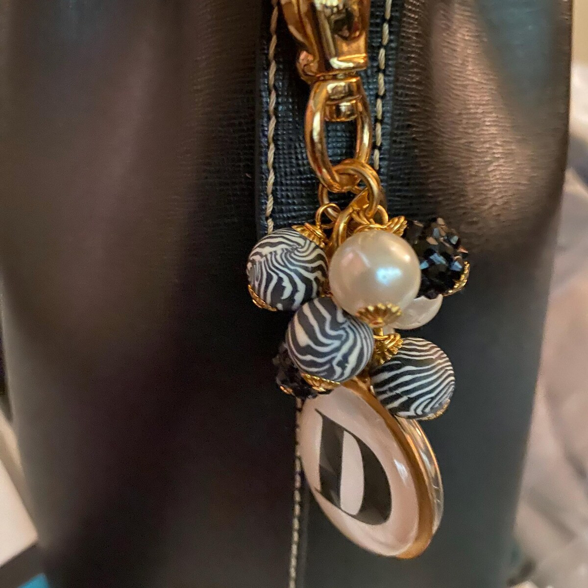 Lenora Dame Monogram Purse Charm - Etsy | Etsy (US)