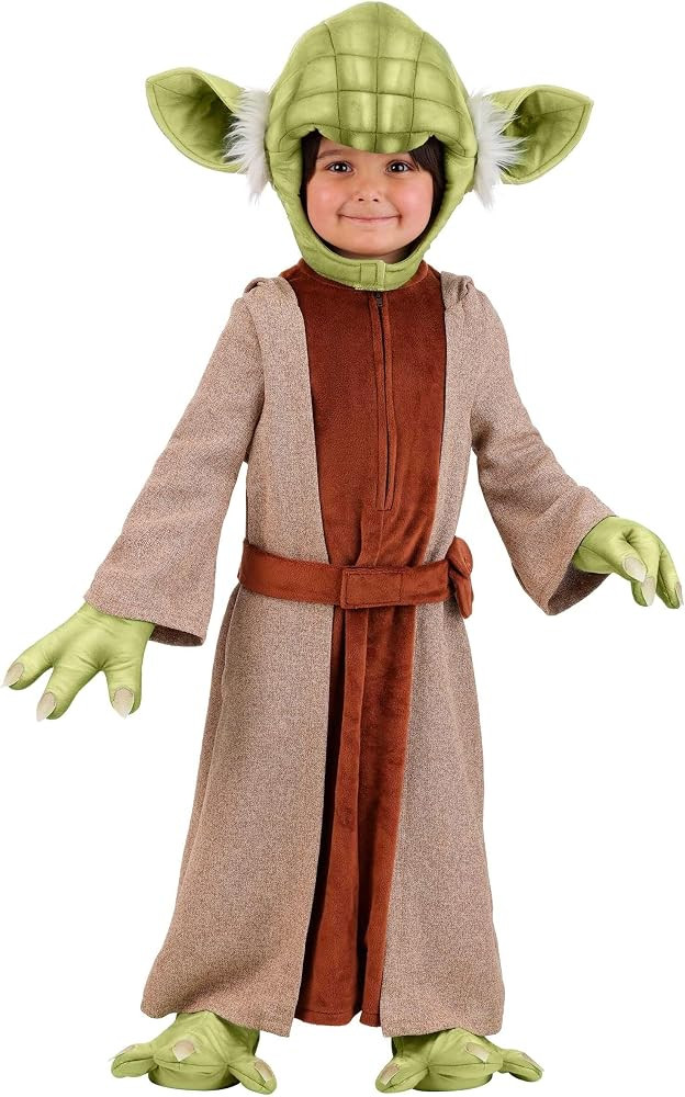 Toddler Deluxe Star Wars Yoda Costume with Headpiece, Tunic, Gloves, and Shoe Covers | Kids Jedi ... | Amazon (US)