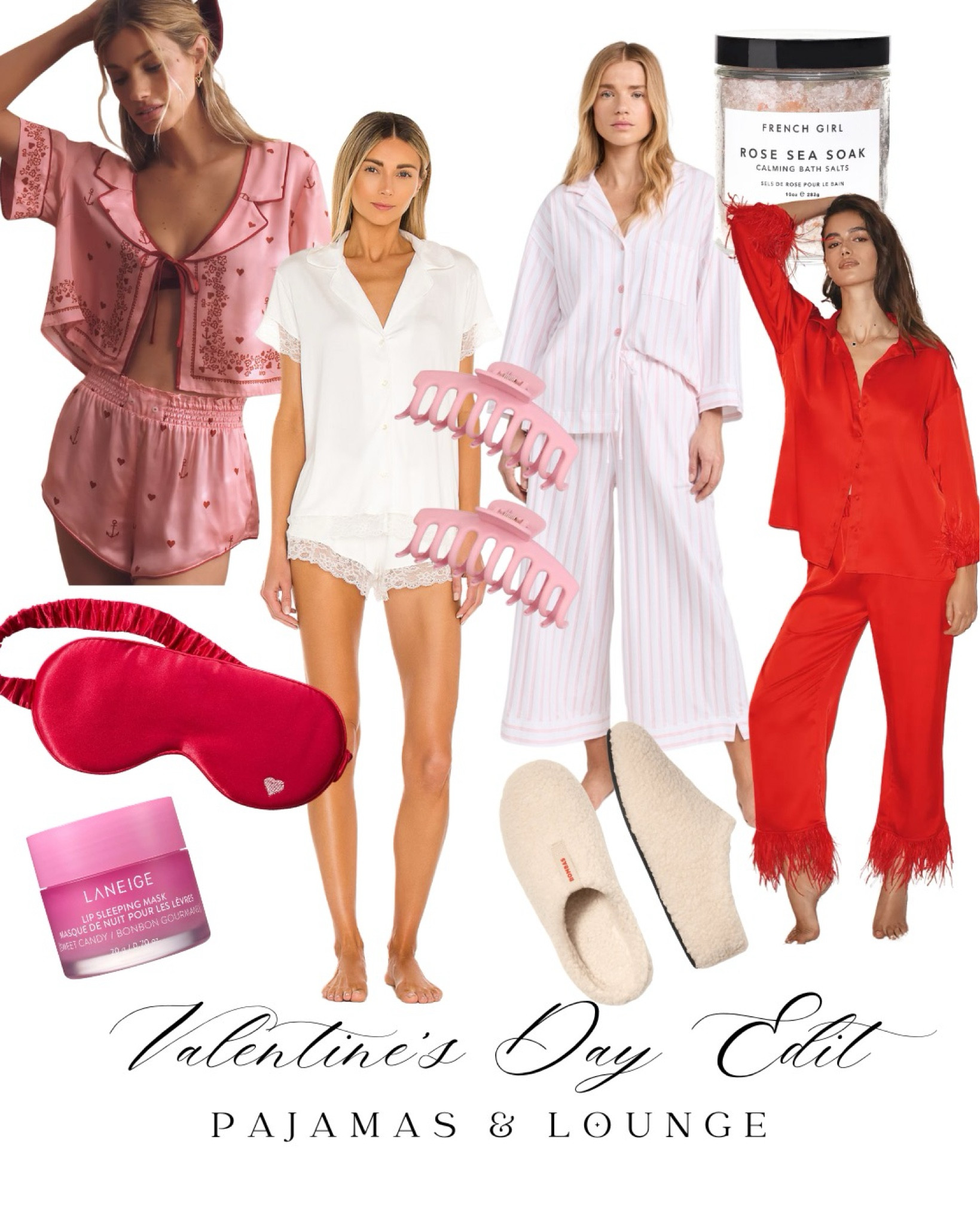 Valentines Day pajamas and loungewear ideas! Tis the season for love… that includes self love and self care. Cozy up, kick back, and relax this holiday! 



#LTKFindsUnder100 #LTKSeasonal #LTKBeauty