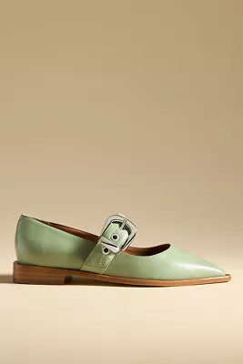 Maeve Pointed-Toe Moto Mary Jane Flats | Anthropologie (US)
