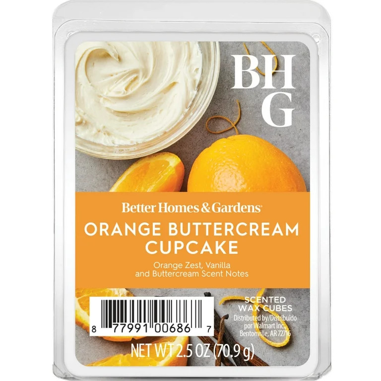 Orange Buttercream Cupcake Scented Wax Melts, Better Homes & Gardens, 2.5 oz (1-Pack) | Walmart (US)