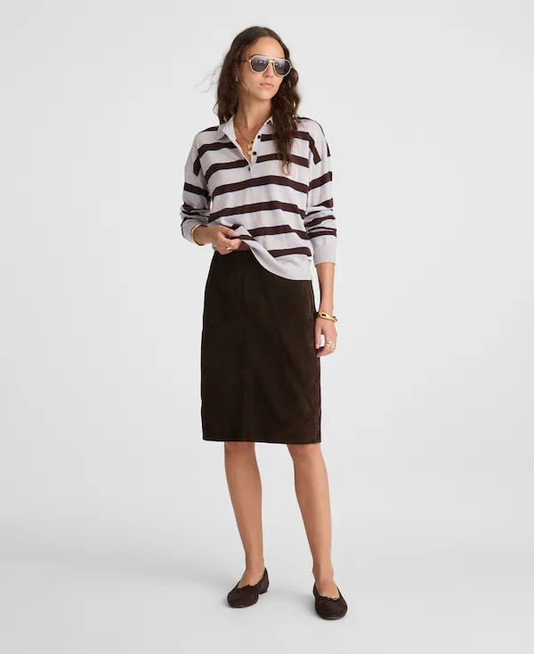 Suede Column Skirt | Madewell