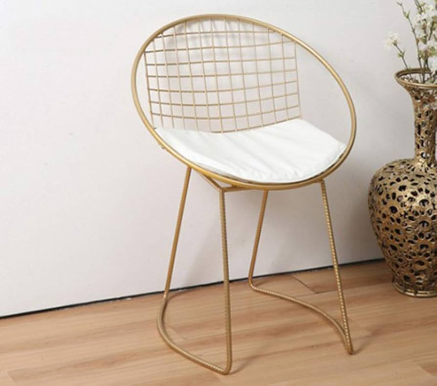 Simple Wrought Iron Dining Chair,Metal Hollow-Out Geometric Style Furniture Side Chair Durable Be... | Amazon (US)
