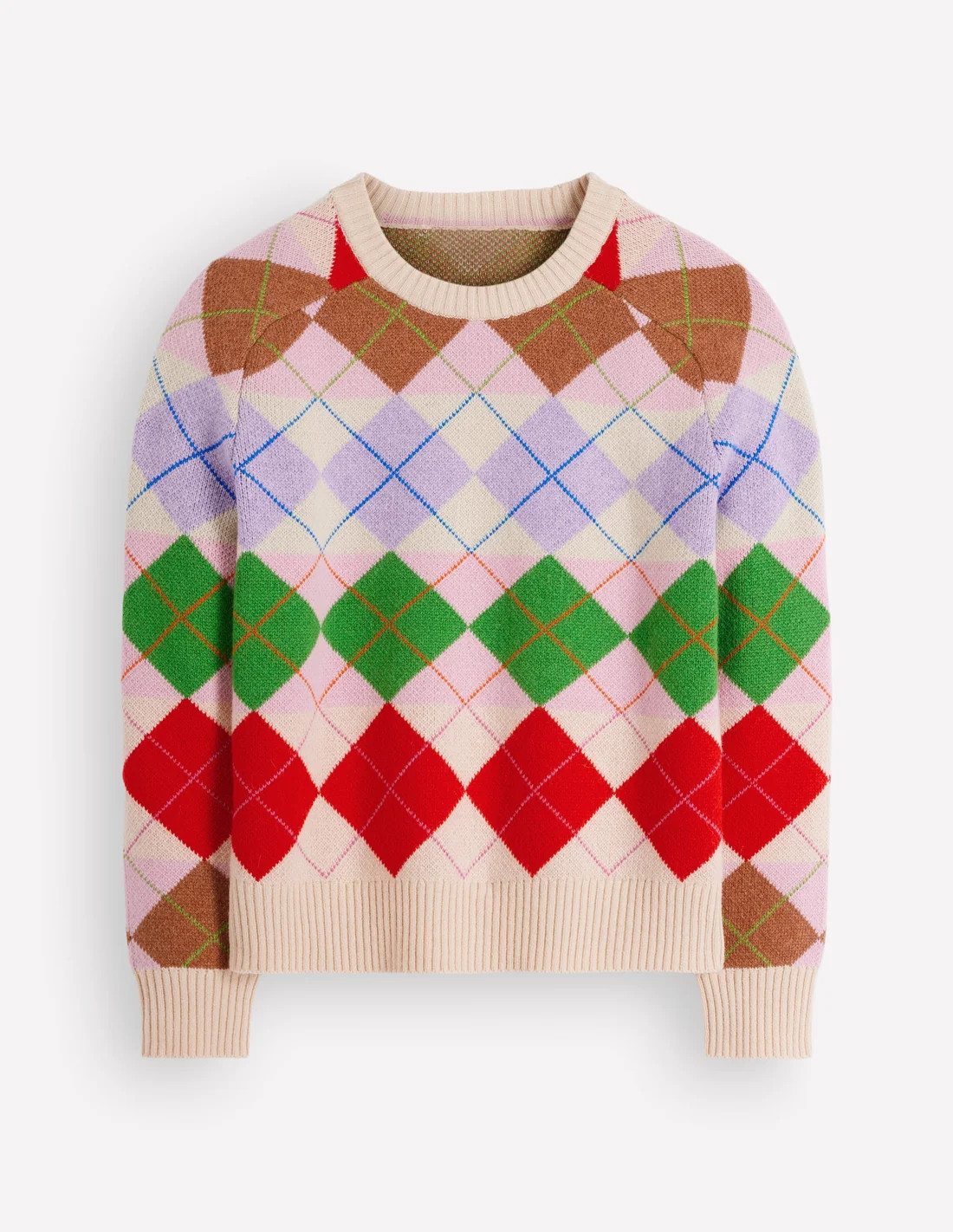 Ariadne Alpaca Blend Jumper-Multi Argyle | Boden UK