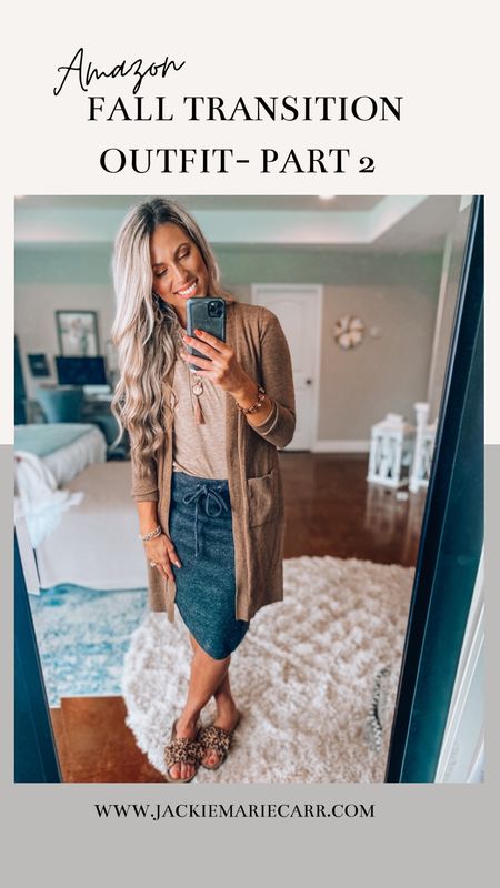 Comfiest, casual transitional Fall outfit! Love how affordable this outfit is! I got the white & tan top and the gray and cinnamon skirt and mixed abs matched them. 

#LTKunder50 #LTKstyletip #LTKHalloween