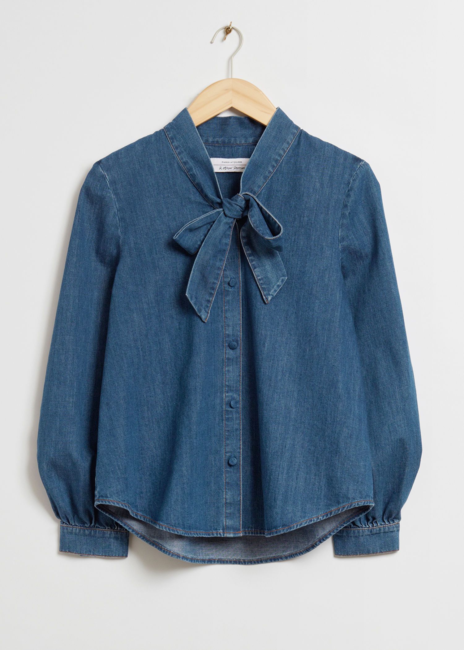 Denim Lavallière-Neck Blouse | & Other Stories (EU + UK)