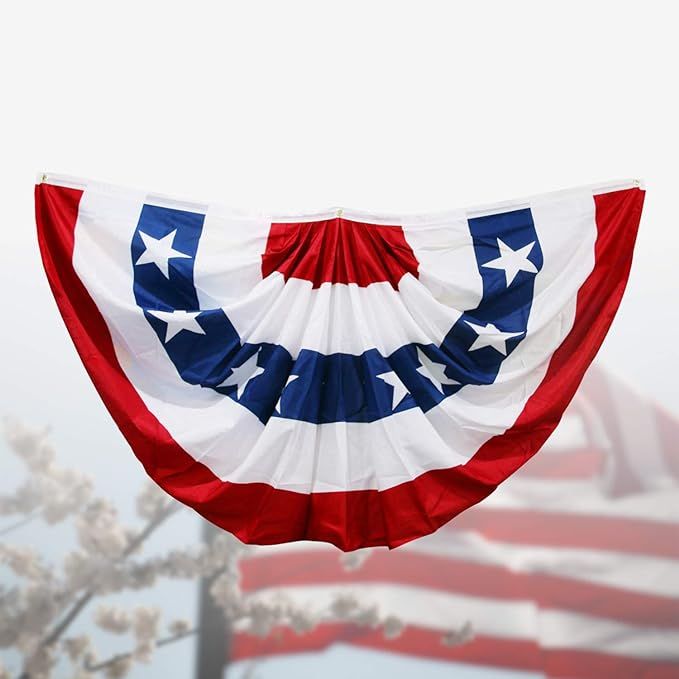 USA American Flag Fan Bunting 3x6 Feet Outdoor US Flag Decor Bunting Flag Bunting American Flag P... | Amazon (US)