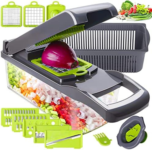 Vegetable Chopper, Veggie Chopper with Container, Cutter, Dicer, Slicer,12 In 1 Multifunctional S... | Amazon (US)