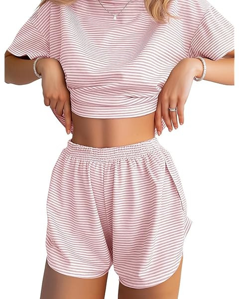 Ekouaer Womens Pajama Sets Sexy Lounge Sets Side Split Short Pj Sets Cute Pjs 2 Piece Comfy Sleep... | Amazon (US)