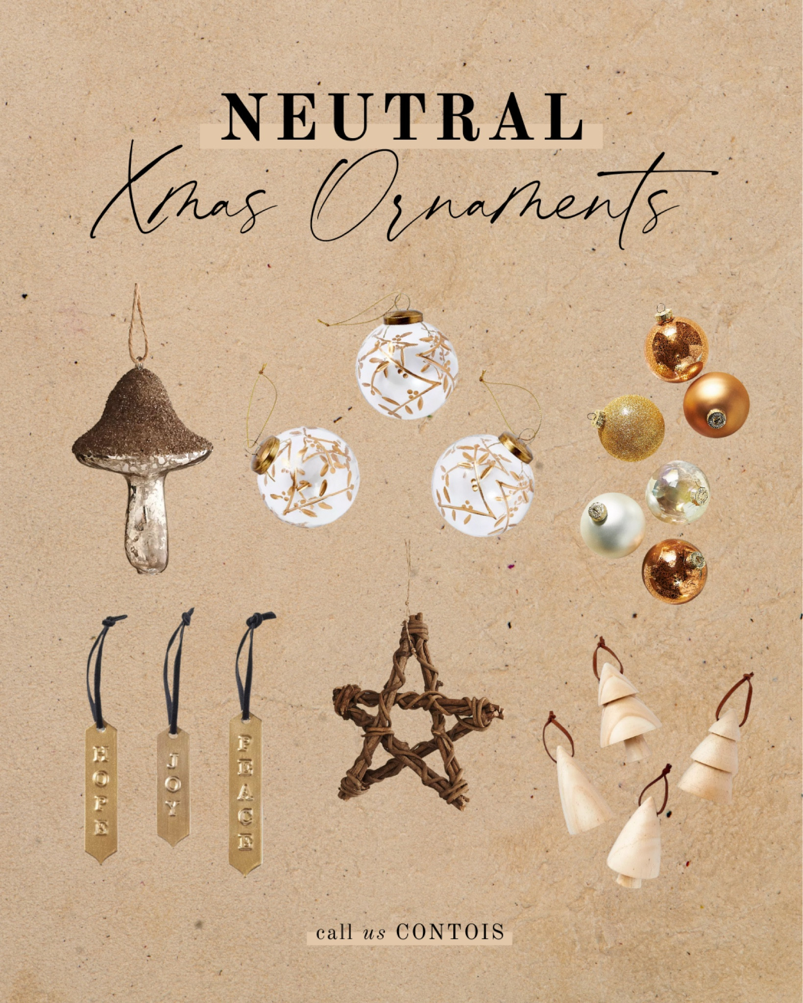 Neutral Christmas ornaments 🌲

| Xmas decor, decorations for Christmas, holiday decorating, Xmas tree decor, Christmas tree ornaments, neutral decor, gold decor | 

#LTKHoliday #LTKSeasonal #LTKCyberweek