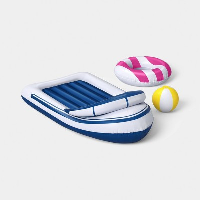 Boat Inflatable with Ring Tube & Ball Novelty Float 3pc - Sun Squad™ | Target