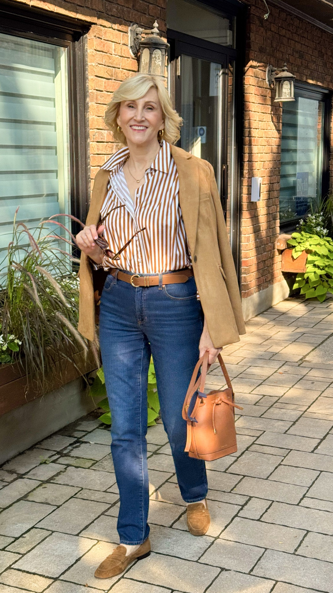 I love camel and denim together! It feels so effortlessly chic. 🤎

I paired this camel and white striped collared shirt with a soft faux suede jacket, my favorite denim, and suede loafers—and honestly, this is the kind of outfit I could wear on repeat all season.

I love how the neutral tones make everything feel polished without looking like I tried too hard. And those little touches of suede? They instantly give the outfit that cozy fall feel.

If you’re looking for an easy everyday outfit that still feels pulled together, this is definitely one to try. 🍂

Shop this look from Talbots!

#LTKOver40 #LTKSeasonal #LTKootd