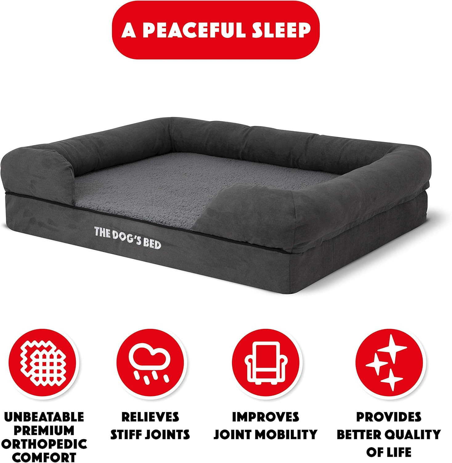 The Dog’s Bed Orthopedic Dog Bed, Waterproof, Premium Memory Foam S-XXL, Dog Pain Relief for Ar... | Amazon (US)