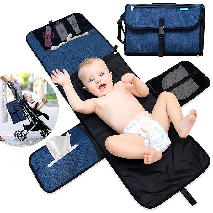 Portable Changing Pad Diaper Bag – Premium Quality Baby Changing Pad Baby Diaper Bag – Sleek,... | Amazon (US)