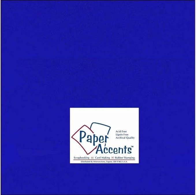 PA Paper Accents Smooth Cardstock 12" x 12" Royal Blue, 65lb Colored cardstock Paper for Card Mak... | Amazon (US)