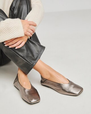 Primrose Soft Leather High Cut Ballerina Extra Wide EEE Fit | Simply Be | Simply Be (UK)