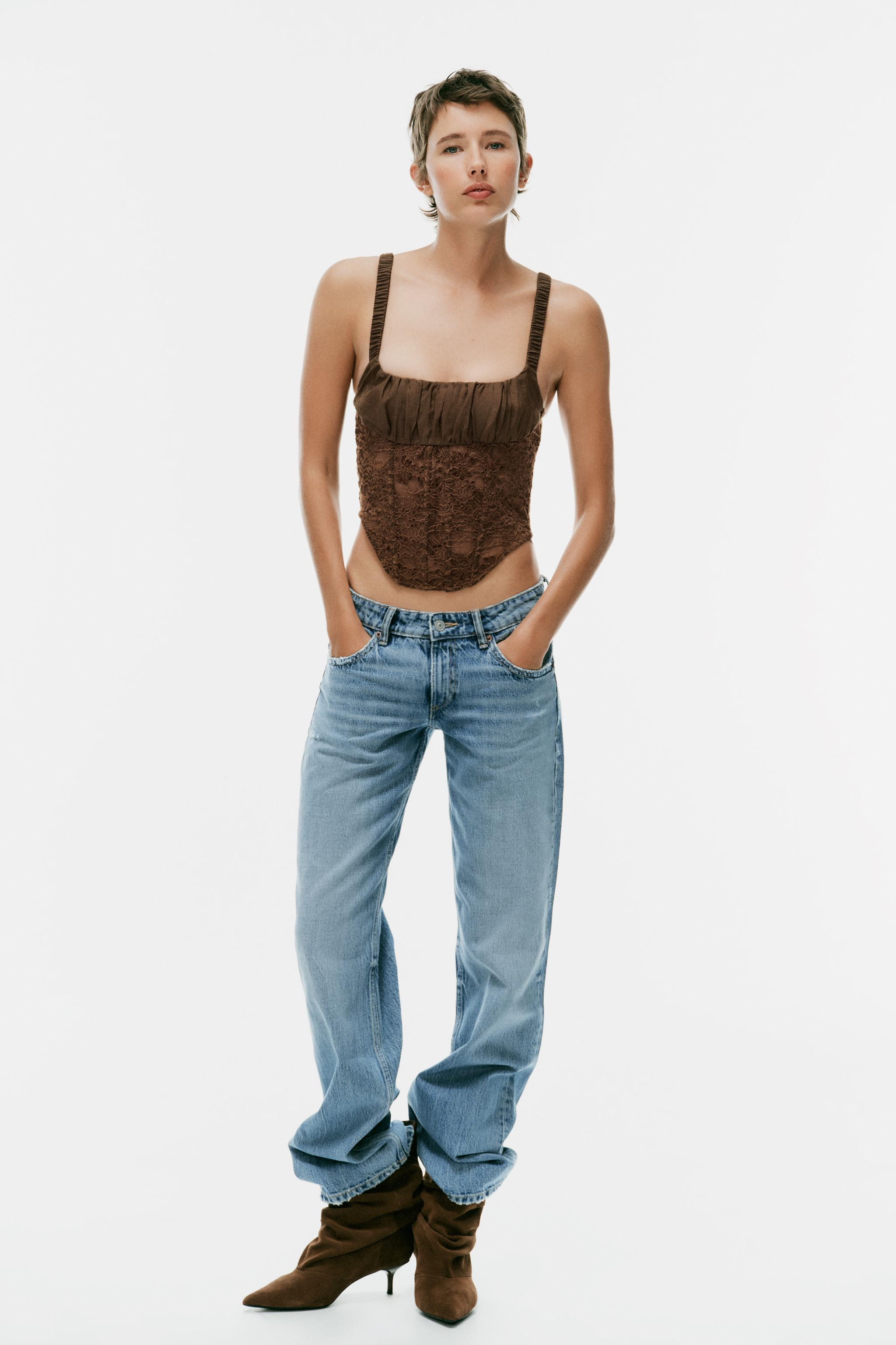 LACE-DETAIL CORSET-STYLE TOP | Zara US